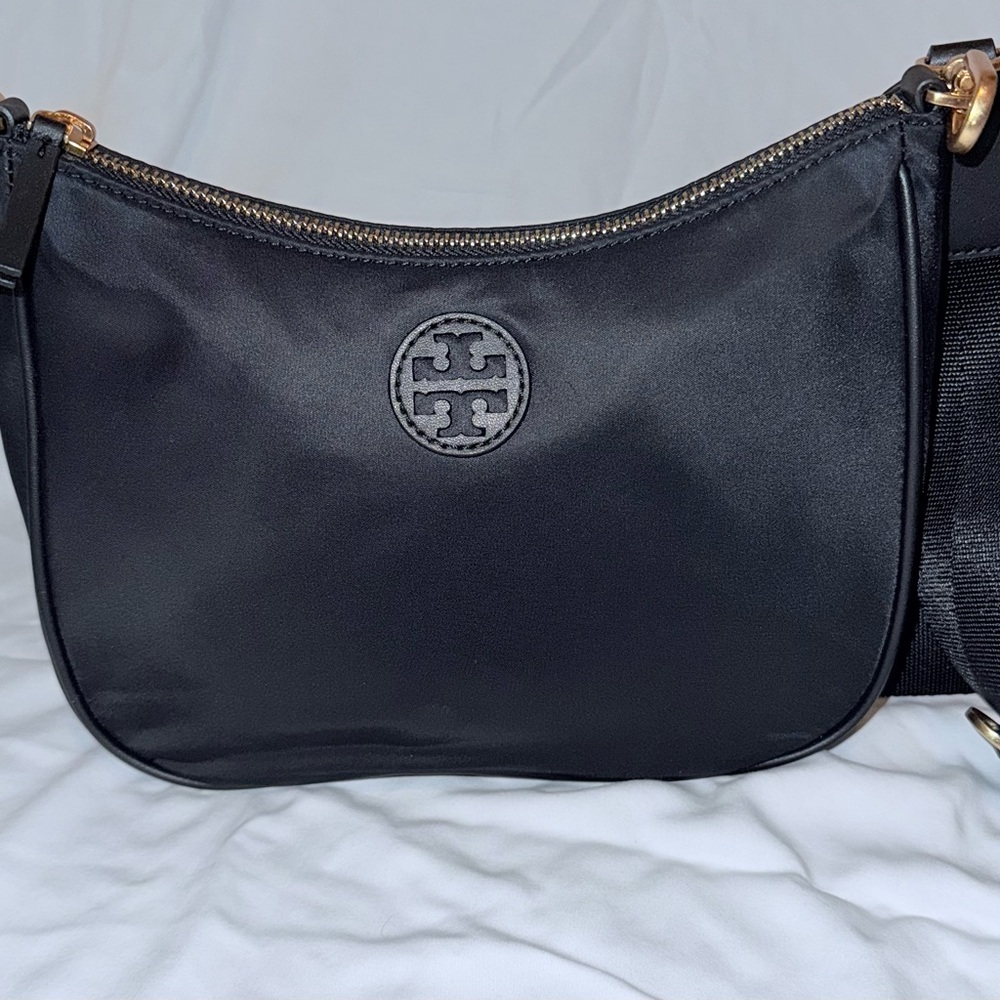 Tory Burch Nylon Web Mini Hobo in Black, New